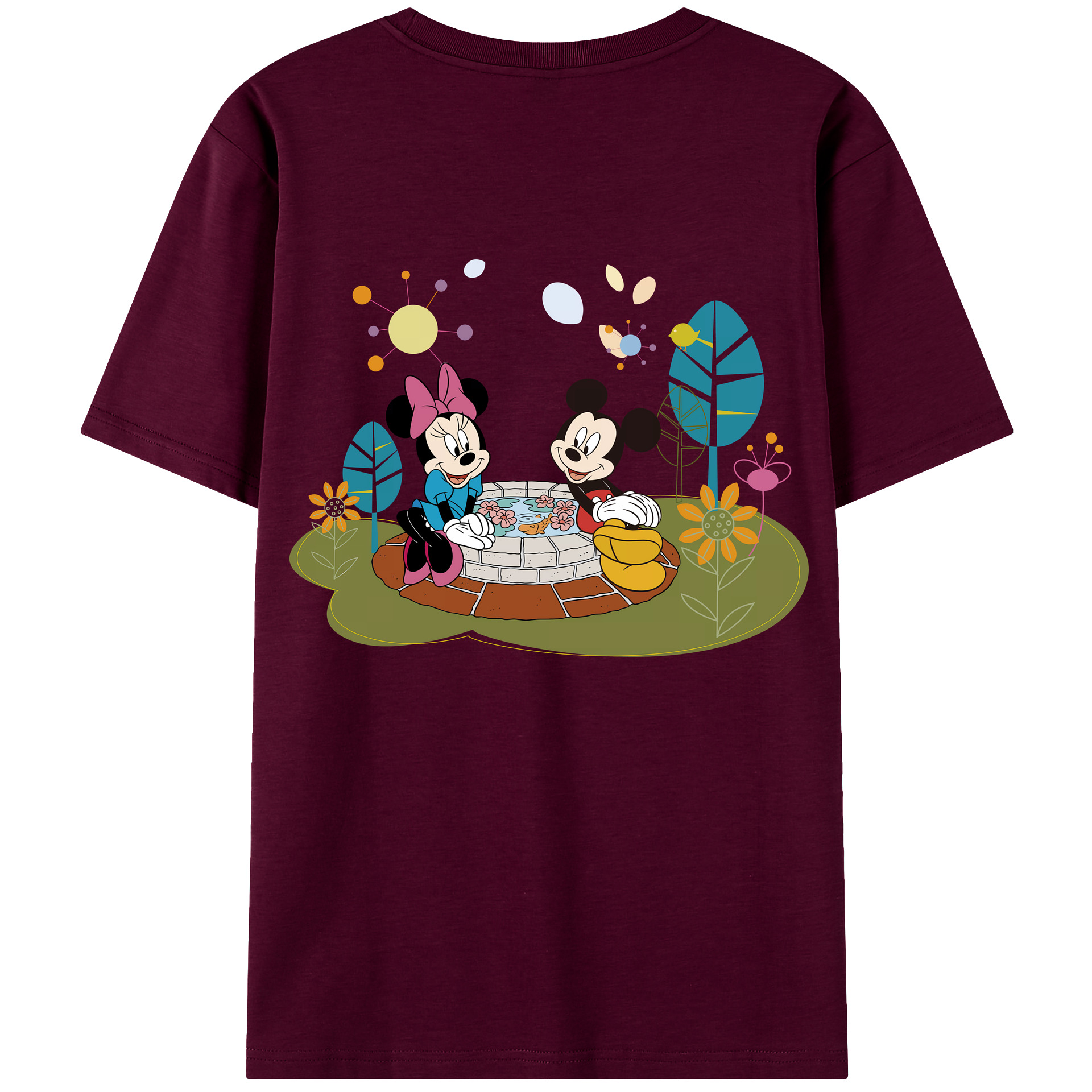 （画像用） ミッキーマウス Mickey Mouse レディース半袖Tシャツ(バックプリント)